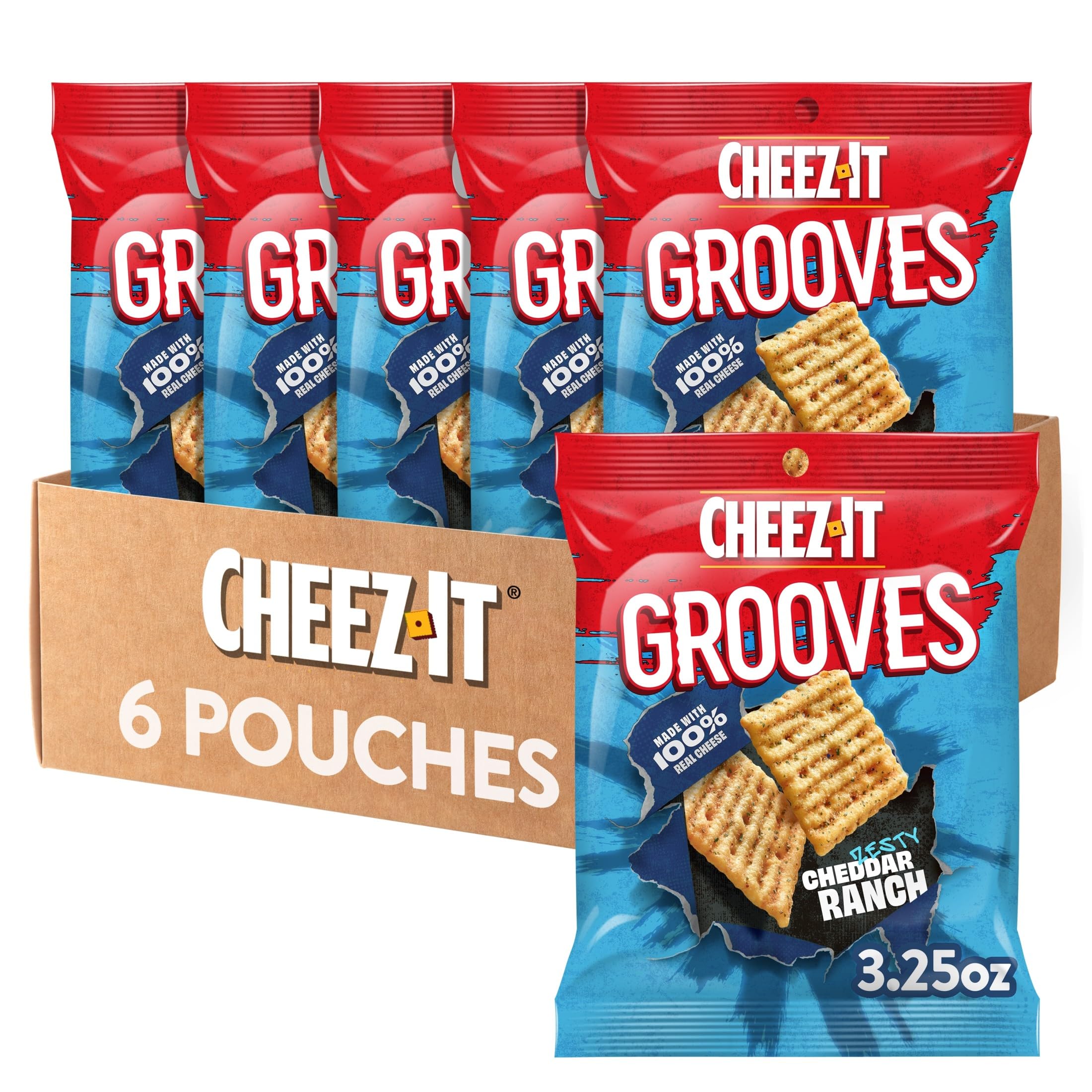 Cheez-It Grooves Crunchy Cheese Crackers, Snack Crackers, Lunch Snacks ...
